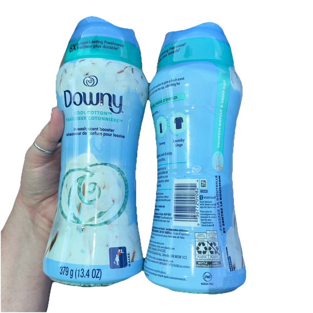 2 Pack Downy 13.4 OZ Cool Cotton In Wash Scent Booster Beads 12 Weeks Freshness